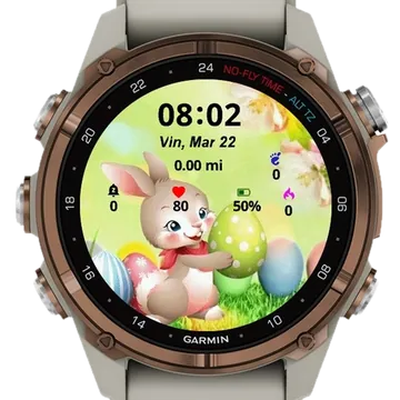 Cute Bunny Easter Garmin watch face preview