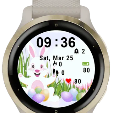 Cute Bunny Easter Garmin watch face preview