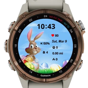 Cute Bunny Eggs Garmin watch face preview