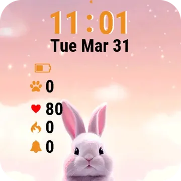 Cute Bunny Pink Garmin watch face preview