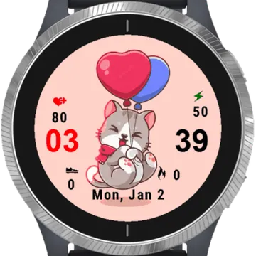 Cute Cat Garmin watch face preview