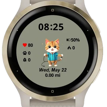 Cute Cat Playing Garmin watch face preview