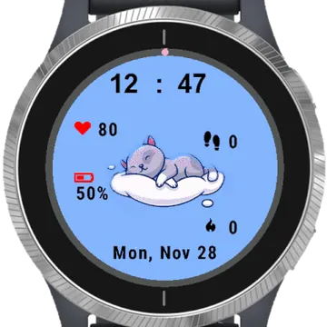 Cute Cat Sleep Garmin watch face preview