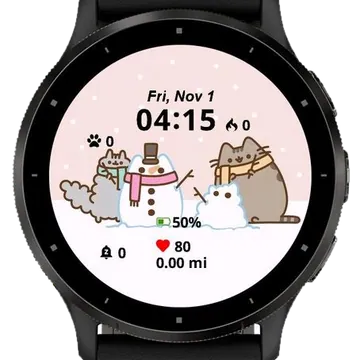 Cute Cat Winter Garmin watch face preview