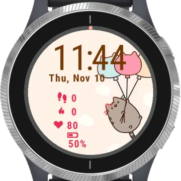 Cute Cats With Ballons Garmin watch face preview
