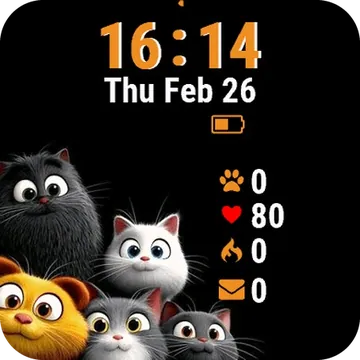 Cute Cats Garmin watch face preview