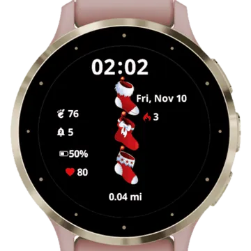 Cute Christmas Garmin watch face preview
