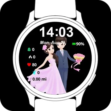 Cute Couple Garmin watch face preview