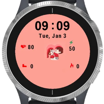 Cute Couple Garmin watch face preview