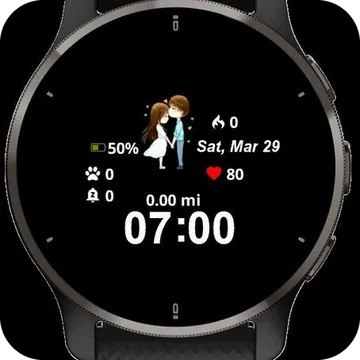 Cute Couple Garmin watch face preview
