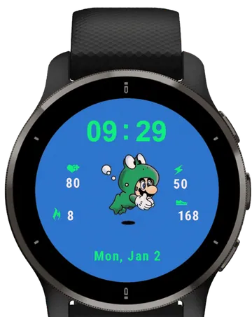 Cute Crocodile Garmin watch face preview