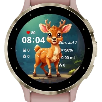 Cute Deer Cartoon Garmin watch face preview
