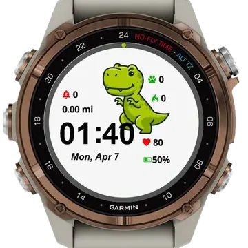 Cute Dinosaur Garmin watch face preview