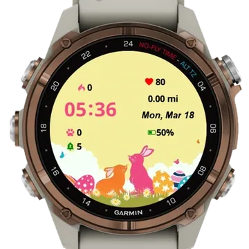 Cute Easter Bunny Garmin watch face preview