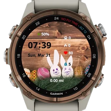 Cute Eggs Grass Garmin watch face preview
