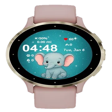 Cute Elephant Garmin watch face preview