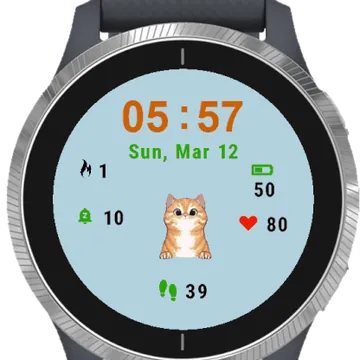 Cute Gardfield Garmin watch face preview