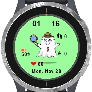 Cute Ghost Garmin watch face preview