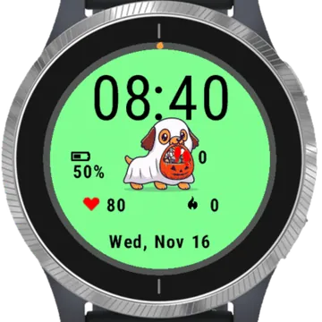 Cute Ghost Dog Garmin watch face preview