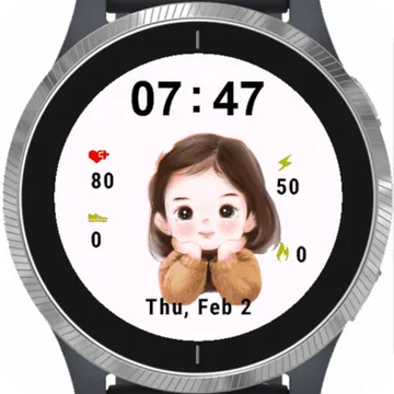 Cute Girl Garmin watch face preview