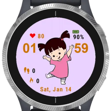 Cute Girl Garmin watch face preview
