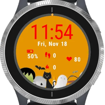 Cute Halloween Background Garmin watch face preview