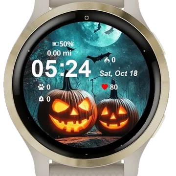 Cute Halloween Garmin watch face preview