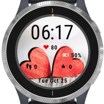 Cute Hearts Garmin watch face preview