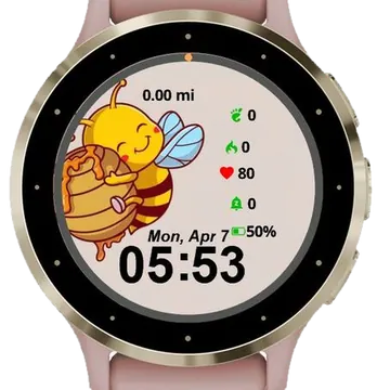 Cute Honey Bee Hug Garmin watch face preview