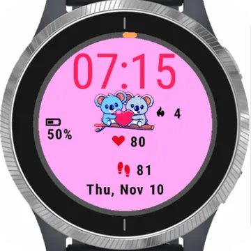 Cute Koala Couple Garmin watch face preview