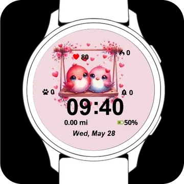 Cute Lovely Birds Garmin watch face preview