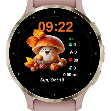 Cute Mushroom Garmin watch face preview