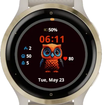 Cute Owl Garmin watch face preview