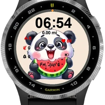Cute Panda Garmin watch face preview