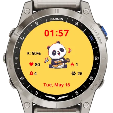 Cute Panda Garmin watch face preview