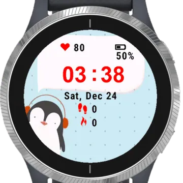 Cute Penguin Garmin watch face preview