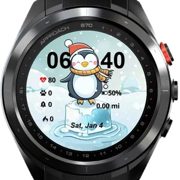 Cute Penguin Garmin watch face preview