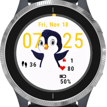 Cute Penguin Garmin watch face preview