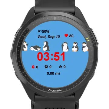 Cute Penguins Garmin watch face preview