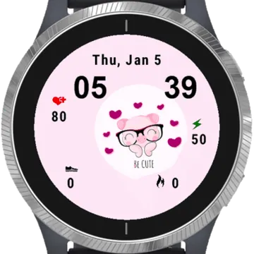 Cute Pig Garmin watch face preview