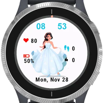 Cute Princess Garmin watch face preview