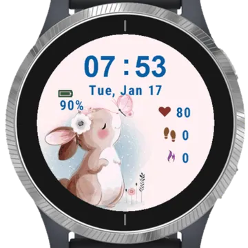 Cute Rabbit Garmin watch face preview