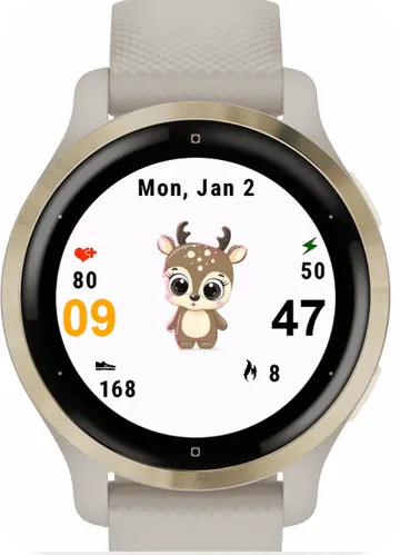 Cute Reindeer Garmin watch face preview