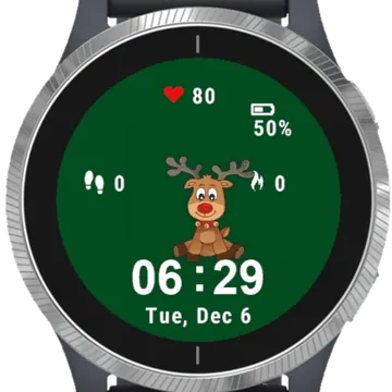 Cute Reindeer Garmin watch face preview