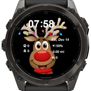 Cute Reindeer Garmin watch face preview