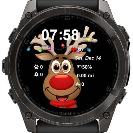 Cute Reindeer Garmin watch face preview