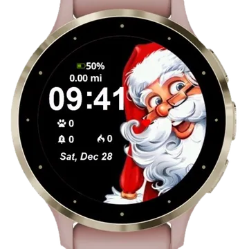 Cute Santa Garmin watch face preview