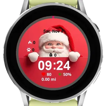 Cute Santa Garmin watch face preview