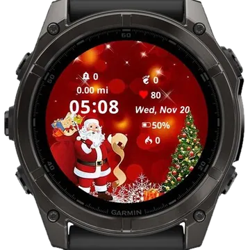 Cute Santa Winter Garmin watch face preview