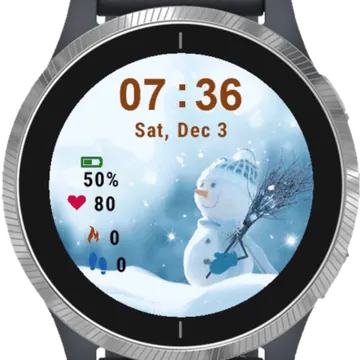 Cute Snowman Garmin watch face preview